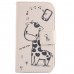 Cubot S308 - PU Leather Flip Stand Protective Phone Cover Case - White Case with Giraffe